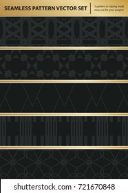 Abstract concept vector monochrome geometric pattern. Dark blue, gold minimal background. Creative illustration template. Seamless stylish texture. For wallpaper, surface, web design, textile, decor