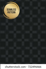 Abstract concept vector monochrome geometric pattern. Dark blue, gold minimal background. Creative illustration template. Seamless stylish texture. For wallpaper, surface, web design, textile, decor