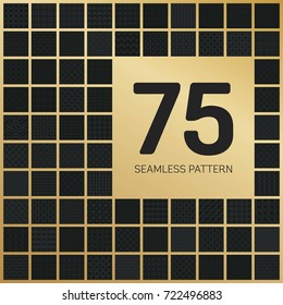 Abstract concept vector monochrome geometric pattern. Dark blue, gold minimal background. Creative illustration template. Seamless stylish texture. For wallpaper, surface, web design, textile, decor