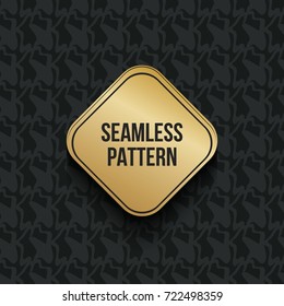 Abstract concept vector monochrome geometric pattern. Dark blue, gold minimal background. Creative illustration template. Seamless stylish texture. For wallpaper, surface, web design, textile, decor