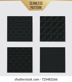 Abstract concept vector monochrome geometric pattern. Dark blue, gold minimal background. Creative illustration template. Seamless stylish texture. For wallpaper, surface, web design, textile, decor
