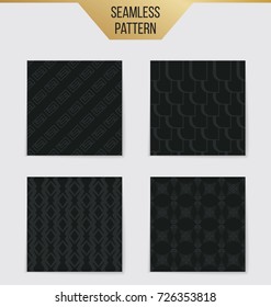 Abstract concept vector monochrome geometric pattern. Dark blue, gold minimal background. Creative illustration template. Seamless stylish texture. For wallpaper, surface, web design, textile, decor