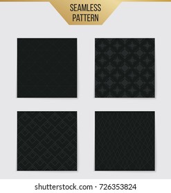 Abstract concept vector monochrome geometric pattern. Dark blue, gold minimal background. Creative illustration template. Seamless stylish texture. For wallpaper, surface, web design, textile, decor