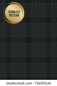 Abstract concept vector monochrome geometric pattern. Dark blue, gold minimal background. Creative illustration template. Seamless stylish texture. For wallpaper, surface, web design, textile, decor