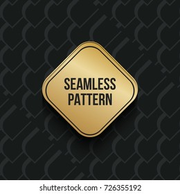 Abstract concept vector monochrome geometric pattern. Dark blue, gold minimal background. Creative illustration template. Seamless stylish texture. For wallpaper, surface, web design, textile, decor