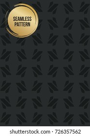 Abstract concept vector monochrome geometric pattern. Dark blue, gold minimal background. Creative illustration template. Seamless stylish texture. For wallpaper, surface, web design, textile, decor