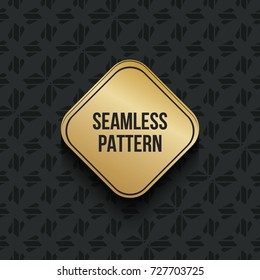 Abstract concept vector monochrome geometric pattern. Dark blue, gold minimal background. Creative illustration template. Seamless stylish texture. For wallpaper, surface, web design, textile, decor