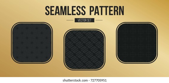 Abstract concept vector monochrome geometric pattern. Dark blue, gold minimal background. Creative illustration template. Seamless stylish texture. For wallpaper, surface, web design, textile, decor