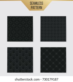 Abstract concept vector monochrome geometric pattern. Dark blue, gold minimal background. Creative illustration template. Seamless stylish texture. For wallpaper, surface, web design, textile, decor