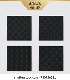 Abstract concept vector monochrome geometric pattern. Dark blue, gold minimal background. Creative illustration template. Seamless stylish texture. For wallpaper, surface, web design, textile, decor