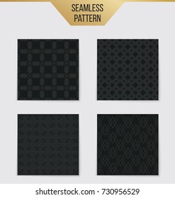 Abstract concept vector monochrome geometric pattern. Dark blue, gold minimal background. Creative illustration template. Seamless stylish texture. For wallpaper, surface, web design, textile, decor