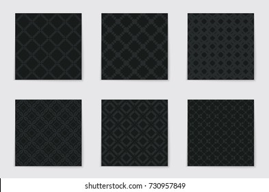 Abstract concept vector monochrome geometric pattern. Dark blue, gold minimal background. Creative illustration template. Seamless stylish texture. For wallpaper, surface, web design, textile, decor