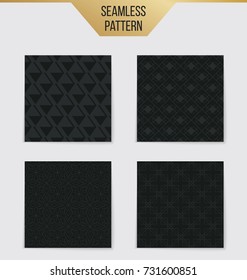 Abstract concept vector monochrome geometric pattern. Dark blue, gold minimal background. Creative illustration template. Seamless stylish texture. For wallpaper, surface, web design, textile, decor