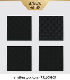 Abstract concept vector monochrome geometric pattern. Dark blue, gold minimal background. Creative illustration template. Seamless stylish texture. For wallpaper, surface, web design, textile, decor