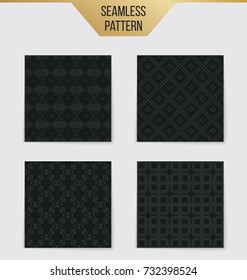 Abstract concept vector monochrome geometric pattern. Dark blue, gold minimal background. Creative illustration template. Seamless stylish texture. For wallpaper, surface, web design, textile, decor
