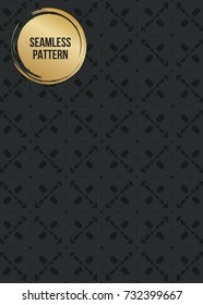 Abstract concept vector monochrome geometric pattern. Dark blue, gold minimal background. Creative illustration template. Seamless stylish texture. For wallpaper, surface, web design, textile, decor