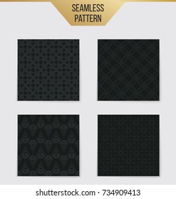 Abstract concept vector monochrome geometric pattern. Dark blue, gold minimal background. Creative illustration template. Seamless stylish texture. For wallpaper, surface, web design, textile, decor