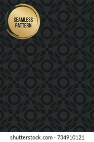 Abstract concept vector monochrome geometric pattern. Dark blue, gold minimal background. Creative illustration template. Seamless stylish texture. For wallpaper, surface, web design, textile, decor