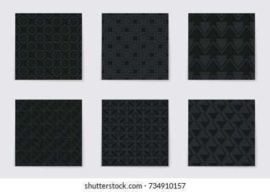 Abstract concept vector monochrome geometric pattern. Dark blue, gold minimal background. Creative illustration template. Seamless stylish texture. For wallpaper, surface, web design, textile, decor