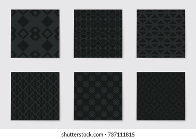 Abstract concept vector monochrome geometric pattern. Dark blue, gold minimal background. Creative illustration template. Seamless stylish texture. For wallpaper, surface, web design, textile, decor