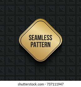 Abstract concept vector monochrome geometric pattern. Dark blue, gold minimal background. Creative illustration template. Seamless stylish texture. For wallpaper, surface, web design, textile, decor