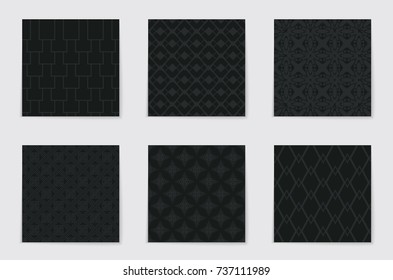 Abstract concept vector monochrome geometric pattern. Dark blue, gold minimal background. Creative illustration template. Seamless stylish texture. For wallpaper, surface, web design, textile, decor