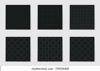 Abstract concept vector monochrome geometric pattern. Dark blue, gold minimal background. Creative illustration template. Seamless stylish texture. For wallpaper, surface, web design, textile, decor