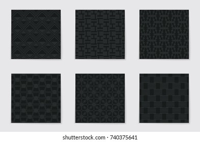 Abstract concept vector monochrome geometric pattern. Dark blue, gold minimal background. Creative illustration template. Seamless stylish texture. For wallpaper, surface, web design, textile, decor