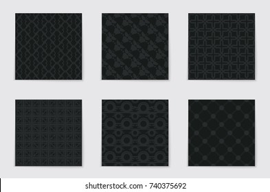 Abstract concept vector monochrome geometric pattern. Dark blue, gold minimal background. Creative illustration template. Seamless stylish texture. For wallpaper, surface, web design, textile, decor