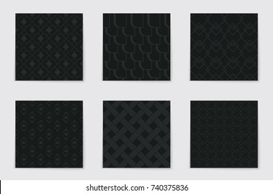 Abstract concept vector monochrome geometric pattern. Dark blue, gold minimal background. Creative illustration template. Seamless stylish texture. For wallpaper, surface, web design, textile, decor