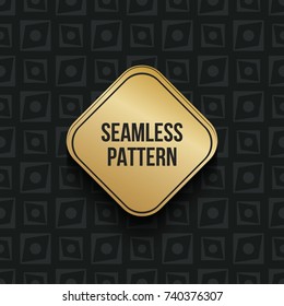 Abstract concept vector monochrome geometric pattern. Dark blue, gold minimal background. Creative illustration template. Seamless stylish texture. For wallpaper, surface, web design, textile, decor