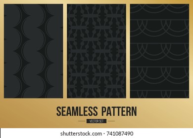 Abstract concept vector monochrome geometric pattern. Dark blue, gold minimal background. Creative illustration template. Seamless stylish texture. For wallpaper, surface, web design, textile, decor