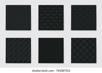 Abstract concept vector monochrome geometric pattern. Dark blue, gold minimal background. Creative illustration template. Seamless stylish texture. For wallpaper, surface, web design, textile, decor