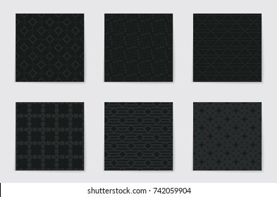 Abstract concept vector monochrome geometric pattern. Dark blue, gold minimal background. Creative illustration template. Seamless stylish texture. For wallpaper, surface, web design, textile, decor