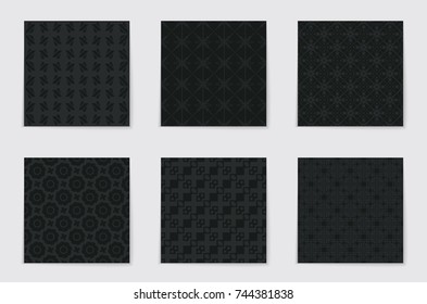 Abstract concept vector monochrome geometric pattern. Dark blue, gold minimal background. Creative illustration template. Seamless stylish texture. For wallpaper, surface, web design, textile, decor