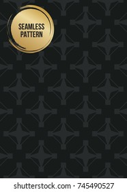 Abstract concept vector monochrome geometric pattern. Dark blue, gold minimal background. Creative illustration template. Seamless stylish texture. For wallpaper, surface, web design, textile, decor