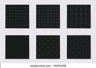 Abstract concept vector monochrome geometric pattern. Dark blue, gold minimal background. Creative illustration template. Seamless stylish texture. For wallpaper, surface, web design, textile, decor