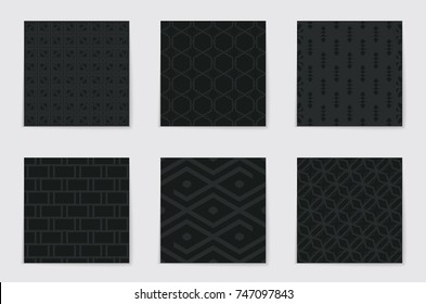 Abstract concept vector monochrome geometric pattern. Dark blue, gold minimal background. Creative illustration template. Seamless stylish texture. For wallpaper, surface, web design, textile, decor