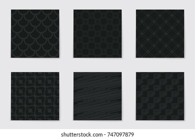 Abstract concept vector monochrome geometric pattern. Dark blue, gold minimal background. Creative illustration template. Seamless stylish texture. For wallpaper, surface, web design, textile, decor