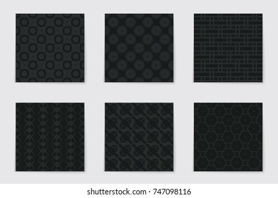 Abstract concept vector monochrome geometric pattern. Dark blue, gold minimal background. Creative illustration template. Seamless stylish texture. For wallpaper, surface, web design, textile, decor