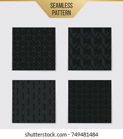 Abstract concept vector monochrome geometric pattern. Dark blue, gold minimal background. Creative illustration template. Seamless stylish texture. For wallpaper, surface, web design, textile, decor