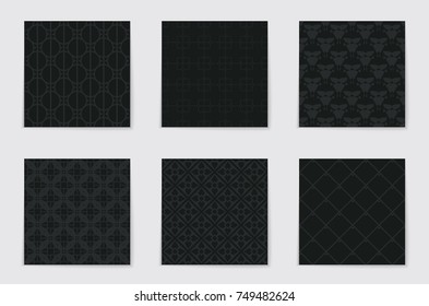 Abstract concept vector monochrome geometric pattern. Dark blue, gold minimal background. Creative illustration template. Seamless stylish texture. For wallpaper, surface, web design, textile, decor