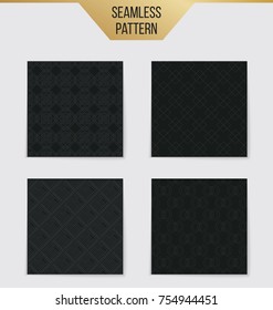 Abstract concept vector monochrome geometric pattern. Dark blue, gold minimal background. Creative illustration template. Seamless stylish texture. For wallpaper, surface, web design, textile, decor