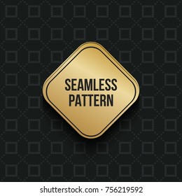 Abstract concept vector monochrome geometric pattern. Dark blue, gold minimal background. Creative illustration template. Seamless stylish texture. For wallpaper, surface, web design, textile, decor