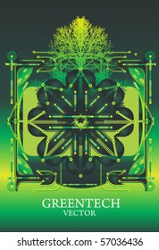 abstract concept,technology and nature,vector illustration