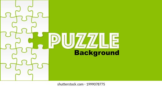 Abstract conceptual background with incomplete jigsaw puzzle , vector illustration