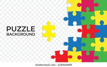 Abstract conceptual background with incomplete jigsaw puzzle , vector , illustration