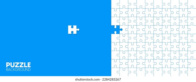 Abstract conceptual background with incomplete jigsaw puzzle , vector illustration 10 eps.