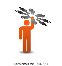 Abstract conceptual business people icon -  employees