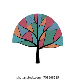 Abstract conceptual creative tree. Isolated vector illustration.